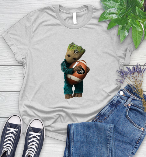 NFL Groot Guardians Of The Galaxy Football Sports Oakland Raiders Women's T-Shirt