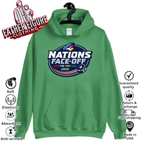 4 Nations Face-Off CAN FIN SWE USA 2025 Hoodie - Father 4 Nations Face-Off CAN FIN SWE USA 2025 Hoodie - Father