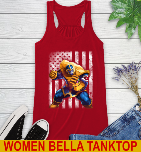 MLB Baseball Cincinnati Reds Thanos Marvel American Flag Shirt Racerback Tank 4
