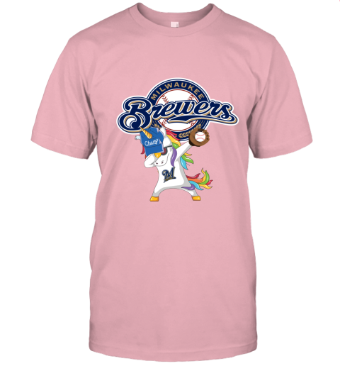 Hip Hop Dabbing Unicorn Flippin Love Milwaukee Brewers Unisex Jersey Tee