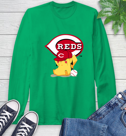 MLB Pikachu Baseball Sports Cincinnati Reds Long Sleeve T-Shirt 7