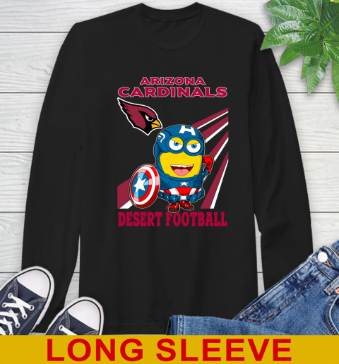 NFL Football Arizona Cardinals Captain America Marvel Avengers Minion Shirt Long Sleeve T-Shirt