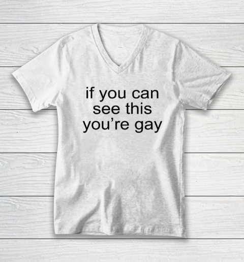 If You Can See This You're Gay V-Neck T-Shirt