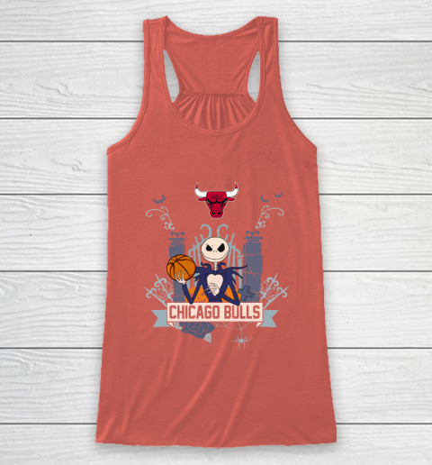 NBA Chicago Bulls Basketball Jack Skellington Halloween Racerback Tank 3