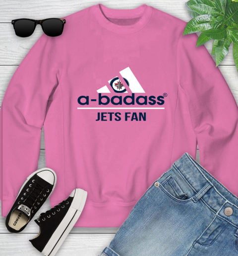 NHL A Badass Winnipeg Jets Fan Adidas Hockey Sports Youth Sweatshirt 6