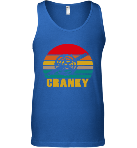 Bicycle Cranky Cycling Lovers Sunset Vintage Tank Top