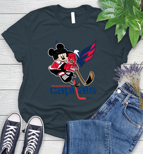 NHL Washington Capitals Mickey Mouse Disney Hockey T Shirt Women's T-Shirt 8