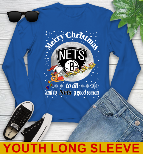 Brooklyn Nets Merry Christmas To All And To Nets A Good Season NBA Basketball Sports Youth Long Sleeve 10