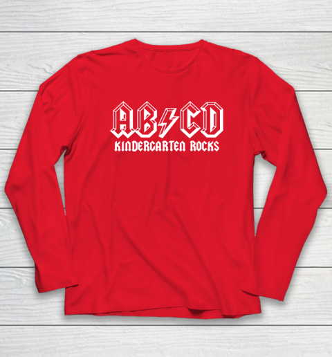 ABCD Rocks Back To School Kindergarten Rocks Funny Teacher Long Sleeve T-Shirt 6