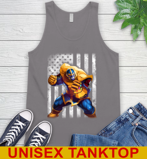 NBA Basketball Portland Trail Blazers Thanos Marvel American Flag Shirt Tank Top 6