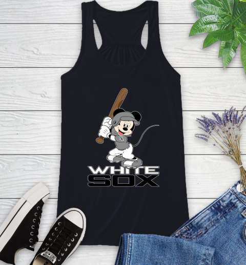 MLB Baseball Chicago White Sox Cheerful Mickey Mouse Shirt Racerback Tank 9
