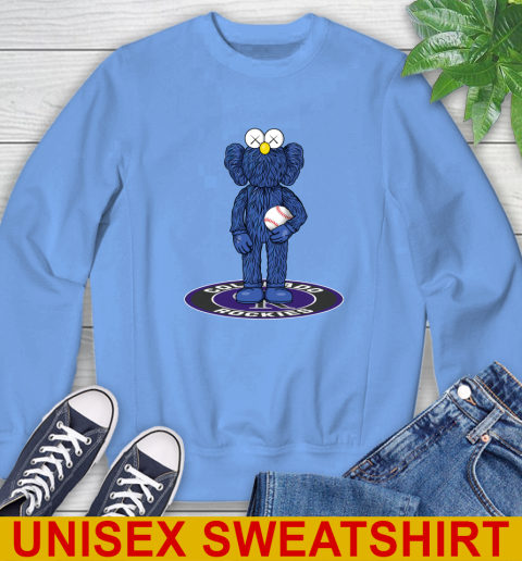 MLB Baseball Colorado Rockies Kaws Bff Blue Figure Shirt Sweatshirt - Image 12