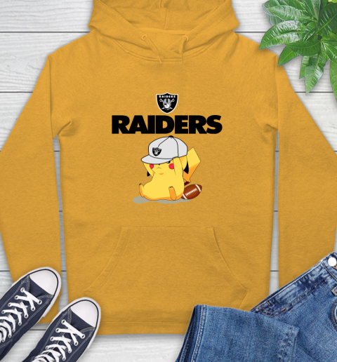 NFL Pikachu Football Sports Oakland Raiders Hoodie 3
