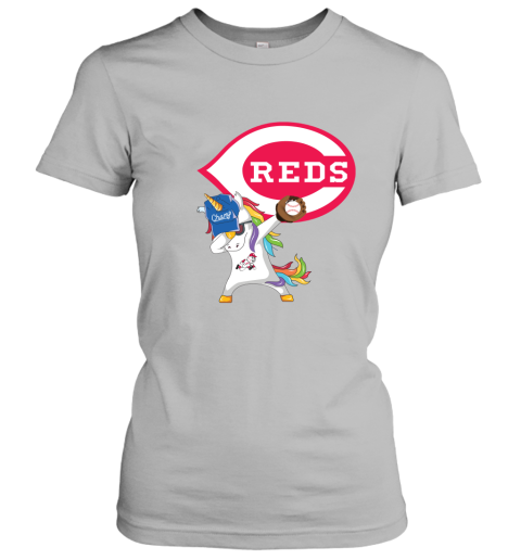 Hip Hop Dabbing Unicorn Flippin Love Cincinnati Reds Women's T-Shirt