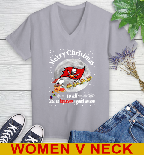 Tampa Bay Buccaneers Merry Christmas To All And To Buccaneers A Good Season NFL Football Sports Women's V-Neck T-Shirt 4