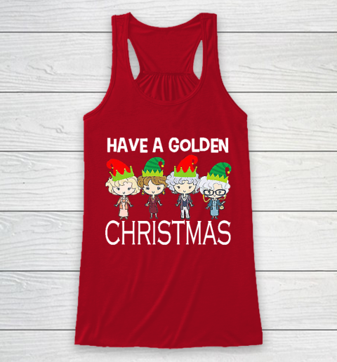Golden Girls Lovers Gift T shirt Have A Golden Christmas Vintage Racerback Tank 4