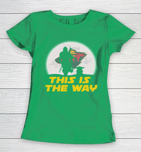 Minnesota Wild NHL Ice Hockey Star Wars Yoda And Mandalorian This Is The Way Women's T-Shirt 5