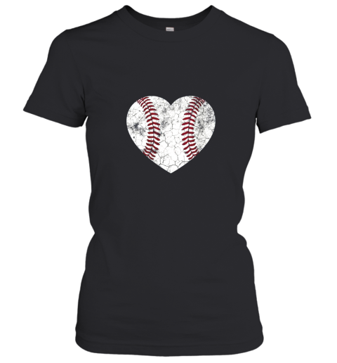 Womens Mother's Day Gift Distressed Heart Baseball Heart Mom Mama Women's T-Shirt