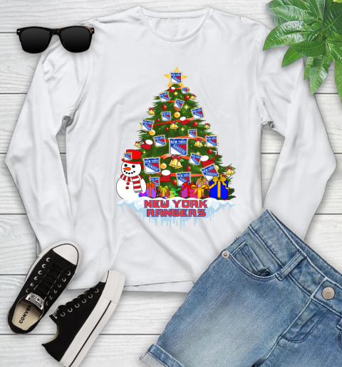 New York Rangers Merry Christmas NHL Hockey Sports Youth Long Sleeve