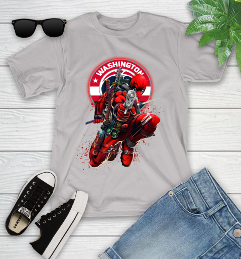 NBA Deadpool Marvel Comics Sports Basketball Washington Wizards Youth T-Shirt 12