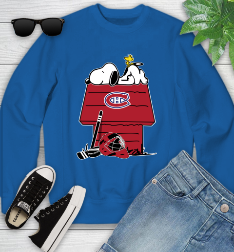 Montreal Canadiens NHL Hockey Snoopy Woodstock The Peanuts Movie Youth Sweatshirt 8