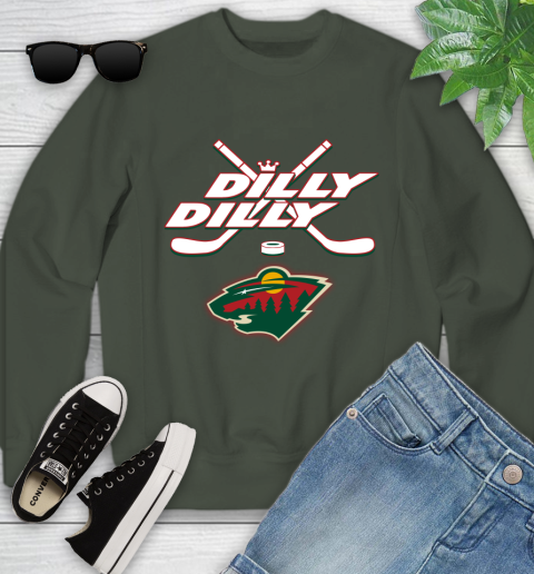 NHL Minnesota Wild Dilly Dilly Hockey Sports Youth Sweatshirt 10