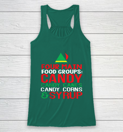 4 Main Food Groups Elf Buddy Christmas Racerback Tank 5