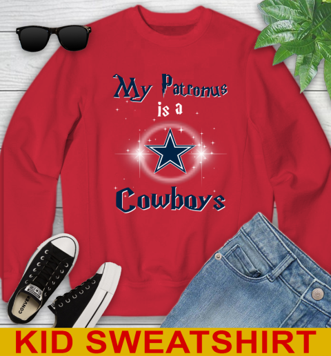 NFL Football Harry Potter My Patronus Is A Dallas Cowboys Youth Sweatshirt 7