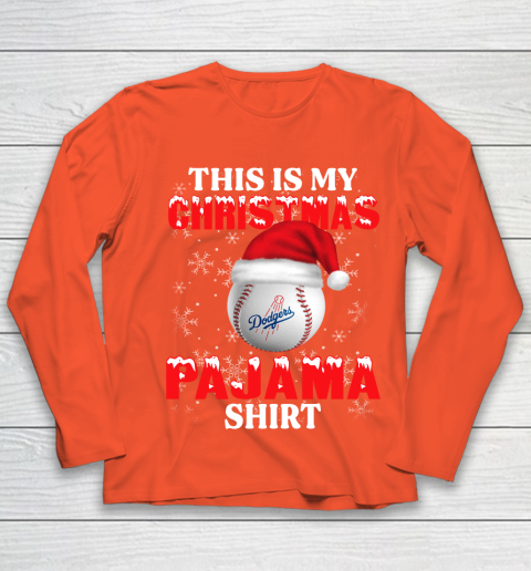 Los Angeles Dodgers This Is My Christmas Pajama Shirt MLB Youth Long Sleeve 3