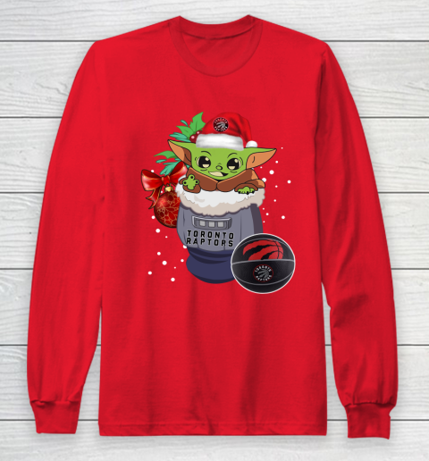 Toronto Raptors Christmas Baby Yoda Star Wars Funny Happy NBA Long Sleeve T-Shirt 10