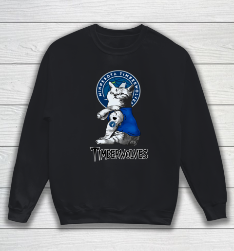 NBA Basketball My Cat Loves Minnesota Timberwolves Sweatshirt