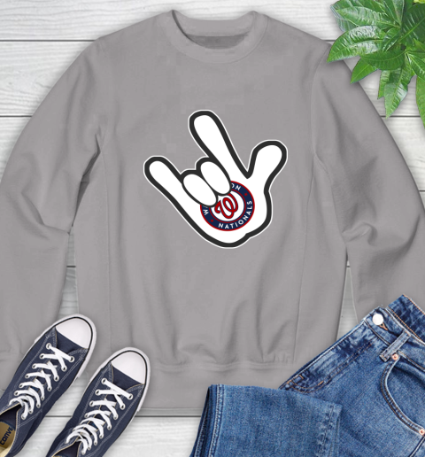 Washington Nationals MLB Baseball Mickey Rock Hand Disney Sweatshirt 5