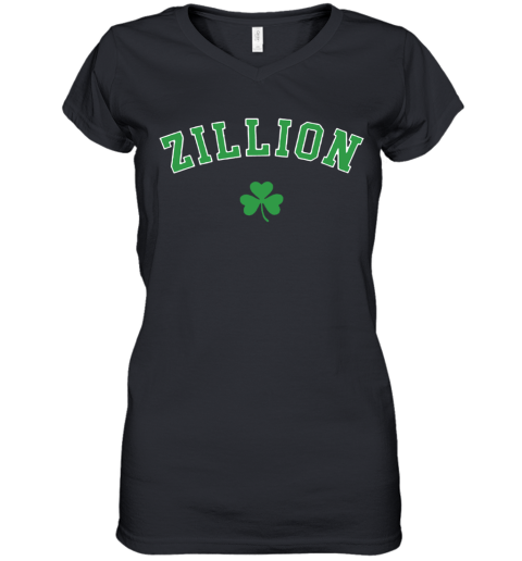 Zillion Beers Shamrock Women's V-Neck T-Shirt
