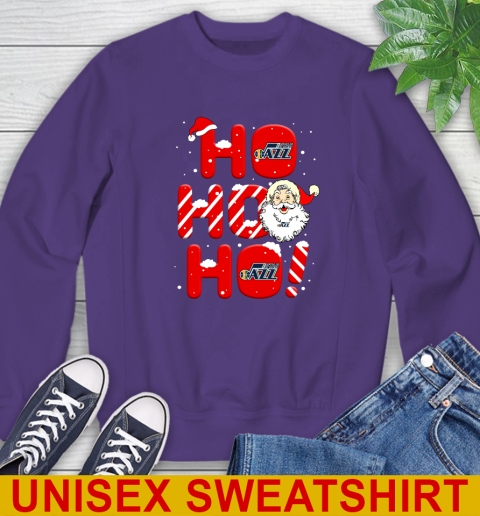 Utah Jazz NBA Basketball Ho Ho Ho Santa Claus Merry Christmas Shirt Sweatshirt 4