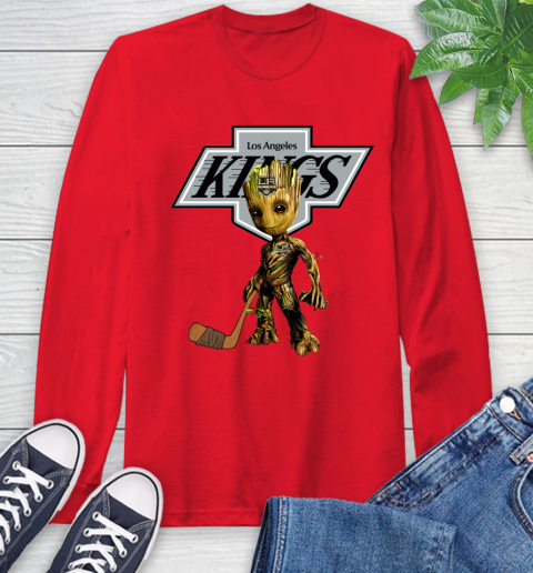 Los Angeles Kings NHL Hockey Groot Marvel Guardians Of The Galaxy Long Sleeve T-Shirt 10