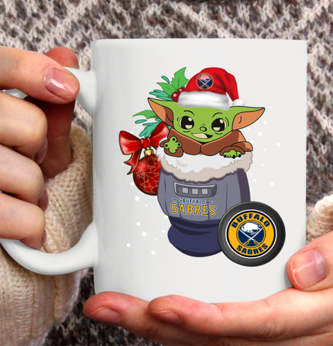 Buffalo Sabres Christmas Baby Yoda Star Wars Funny Happy NHL Ceramic Mug 11oz 2