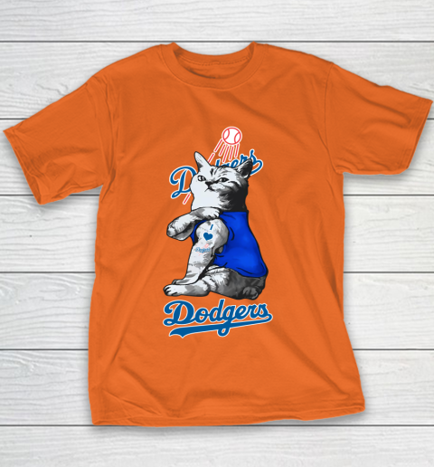 MLB Baseball My Cat Loves Los Angeles Dodgers Youth T-Shirt 4