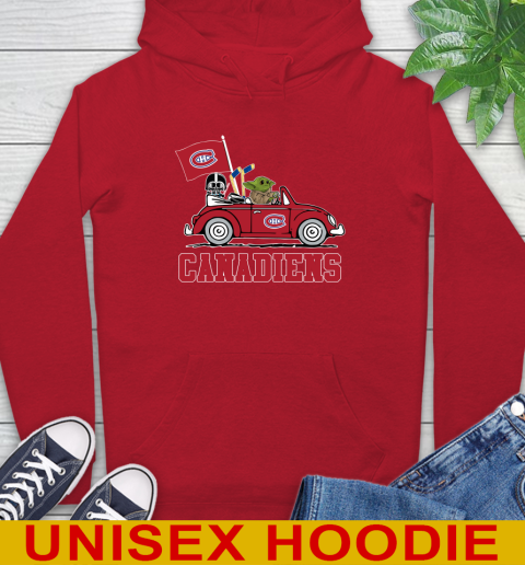 NHL Hockey Montreal Canadiens Darth Vader Baby Yoda Driving Star Wars Shirt Hoodie 10