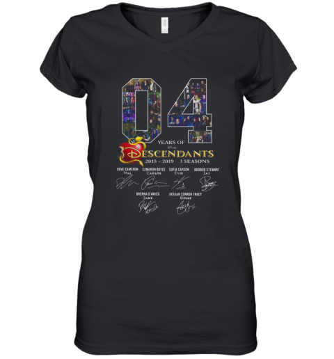 04 years of Descendants 2015 2019 3 seasons signature shirt Women's V-Neck T-Shirt