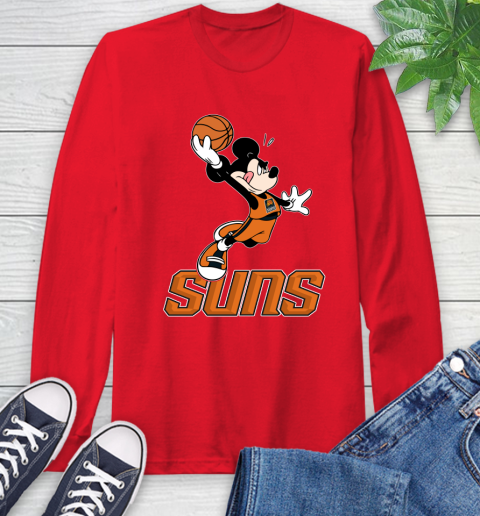 NBA Basketball Phoenix Suns Cheerful Mickey Mouse Shirt Long Sleeve T-Shirt 11