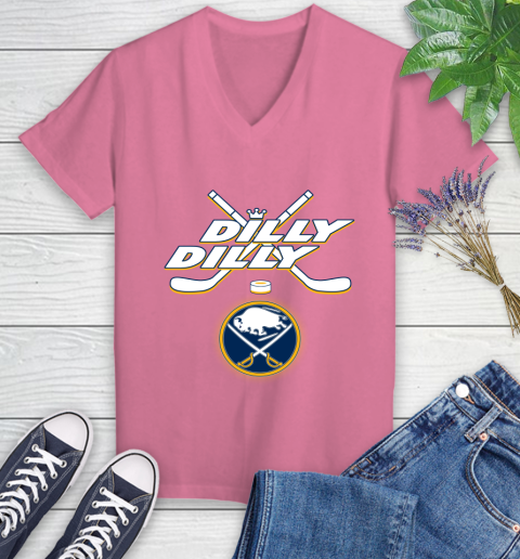 NHL Buffalo Sabres Dilly Dilly Hockey Sports Women's V-Neck T-Shirt 13