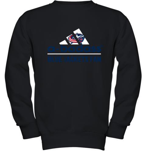 NHL A Badass Columbus Blue Jackets Fan Adidas Hockey Sports Youth Sweatshirt