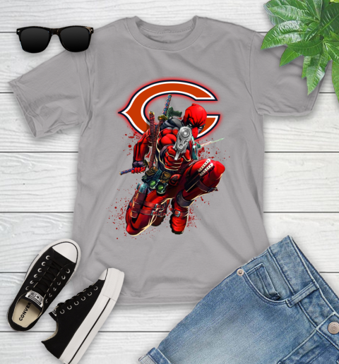 NFL Deadpool Marvel Comics Sports Football Chicago Bears Youth T-Shirt 4