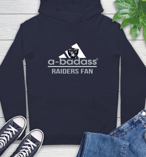 NFL A Badass Oakland Raiders Fan Adidas Football Sports Hoodie