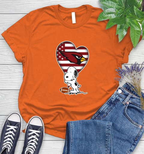 Arizona Cardinals NFL Football The Peanuts Movie Adorable Snoopy Women's T-Shirt 4