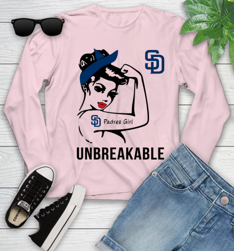 MLB San Diego Padres Girl Unbreakable Baseball Sports Youth Long Sleeve 7