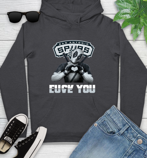 NBA San Antonio Spurs Deadpool Love You Fuck You Basketball Sports Youth Hoodie 8