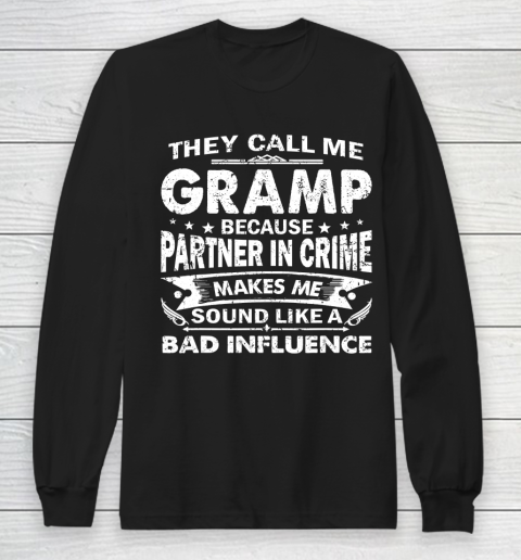 Father gift shirt Mens Funny They Call Me Gramp Distressed Father's Gift T Shirt Long Sleeve T-Shirt