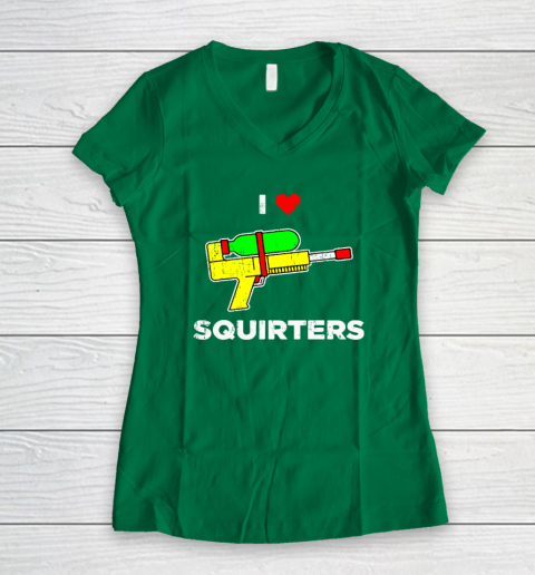 I Heart Squirters Funny I Love Squirters Women's V-Neck T-Shirt 3