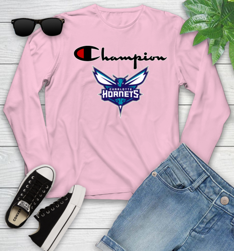 NBA Basketball Charlotte Hornets Champion Shirt Youth Long Sleeve 8